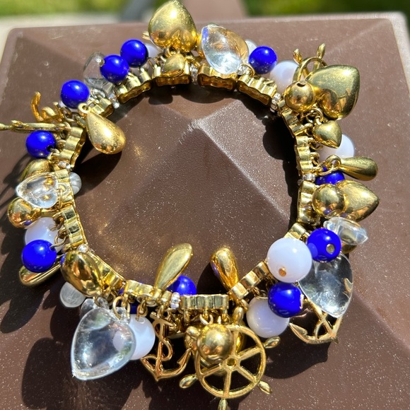 NWOT Blue White and Gold Nautical Bracelet - Picture 4 of 4